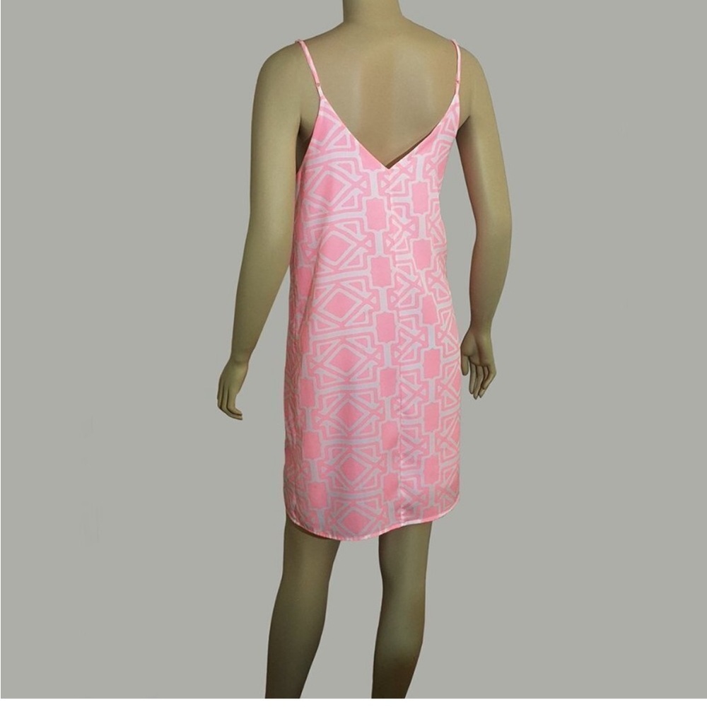 Alya Pink Geometric Slip Dress size medium